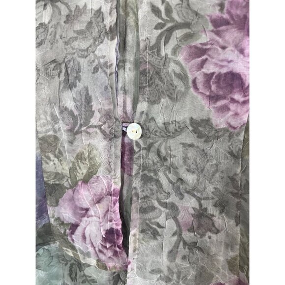 Vintage Floral Cottagecore Dress Maxi Green 10 Retro Chic Sheer Feminine Boho - Picture 8 of 13